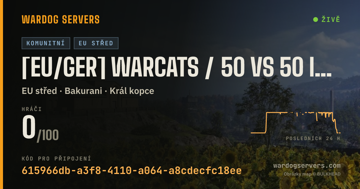 Živý stavový banner serveru [EU/GER] WARCATS / 50 vs 50 Inf Only / EVENTS / ACTIVE ADMINS /