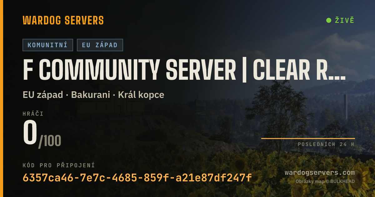 Živý stavový banner serveru F Community Server | Clear Rules, Newbie Pro