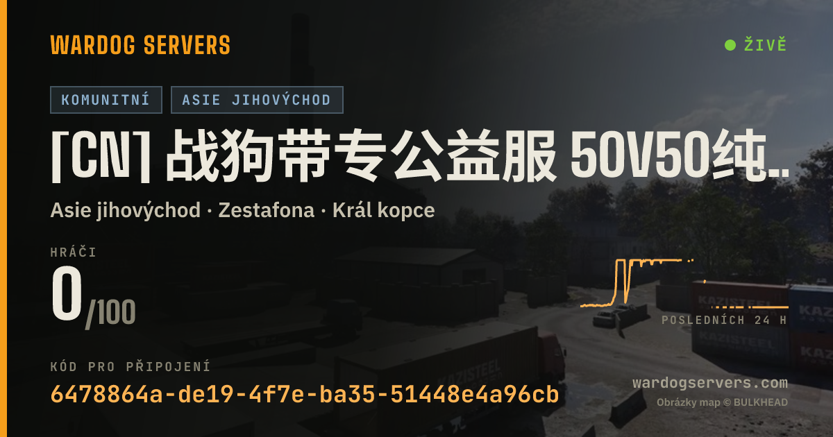 Živý stavový banner serveru [CN] 战狗带专公益服 50v50纯步战 InfantryOnly 现金限150W/禁狙&机枪&固定武器&武装载具 加Q群11