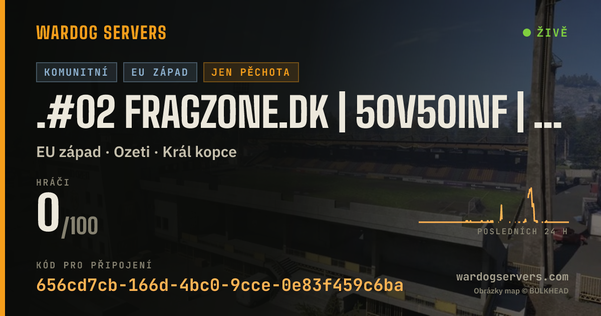 Živý stavový banner serveru .#02 FragZone.dk | 50v50INF | Stats•Ranks•Achievements[DK/EN]