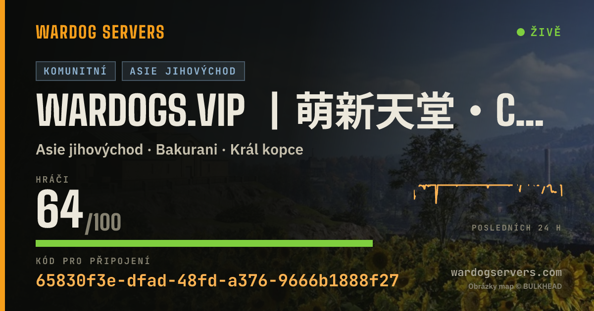Živý stavový banner serveru WARDOGS.VIP 丨萌新天堂・Armor・群：891205963