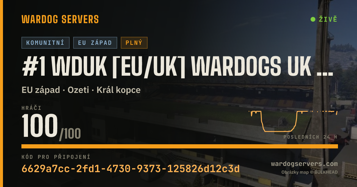 Živý stavový banner serveru #1 WDUK [EU/UK] WARDOGS UK Discord.gg/wardogsuk