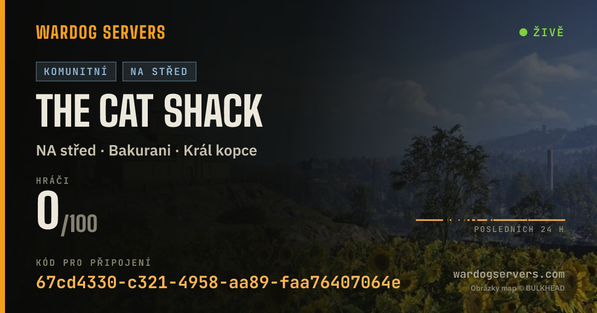 Živý stavový banner serveru The Cat Shack