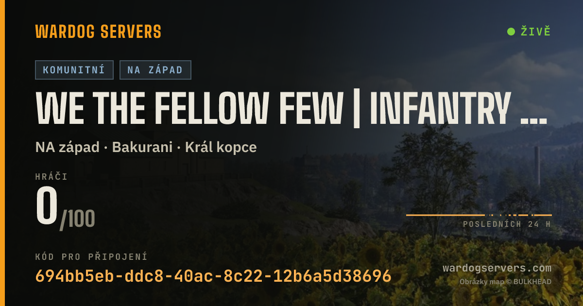 Živý stavový banner serveru We the Fellow Few | Infantry Only
