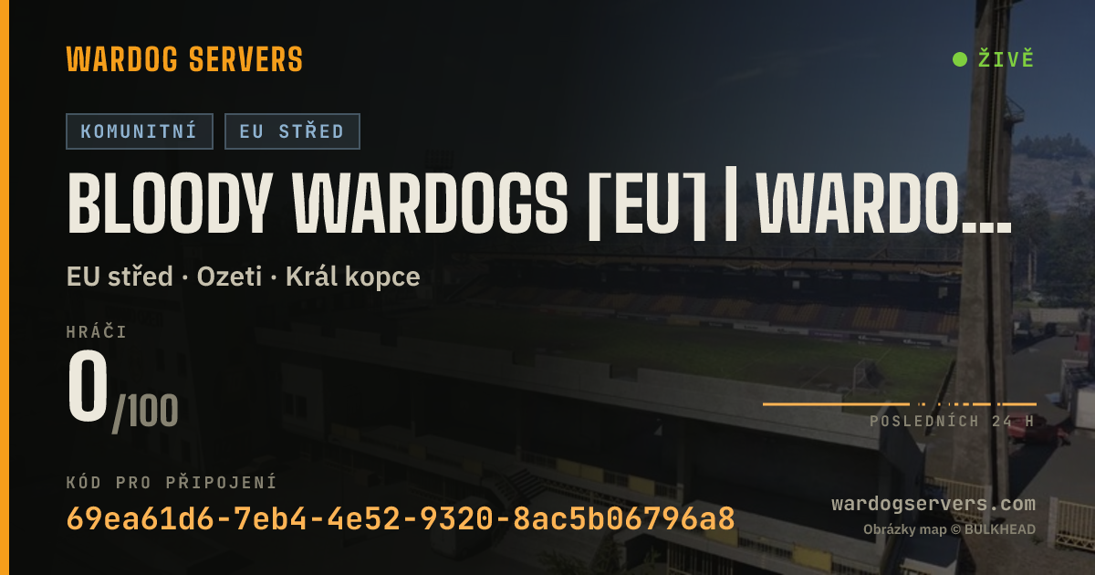 Živý stavový banner serveru BLOODY WARDOGS [EU] | wardogs.bloody.gg