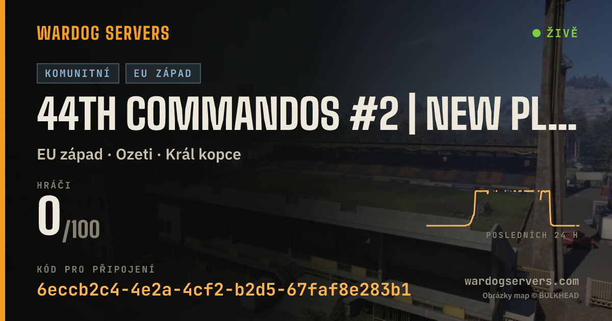 Živý stavový banner serveru 44th Commandos #2 | New Player Friendly | discord.gg/44thwardogs