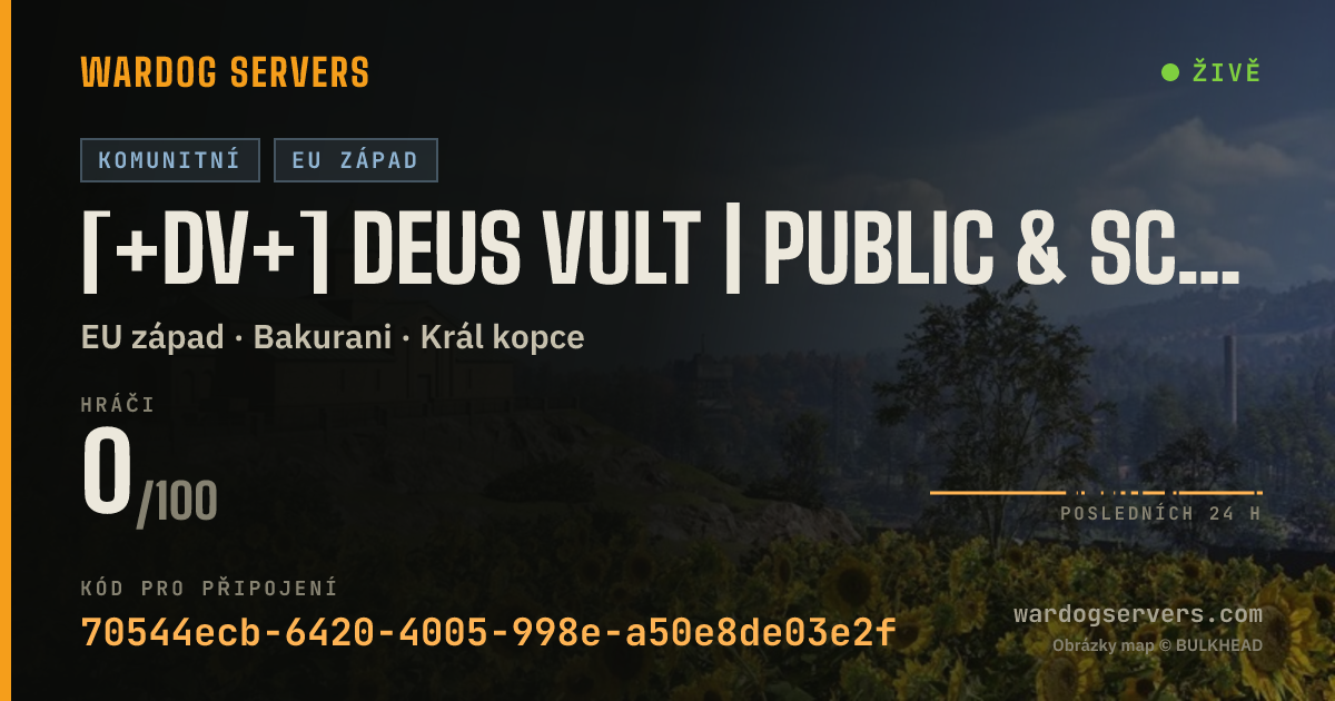 Živý stavový banner serveru [+DV+] DEUS VULT | Public & Scrims | RECRUITING FOR COMPETITIVE