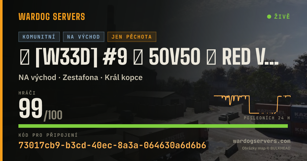 Živý stavový banner serveru ★ [W33D] #9 ★ 50v50 ★ RED vs GREEN ★ Wardogs.host