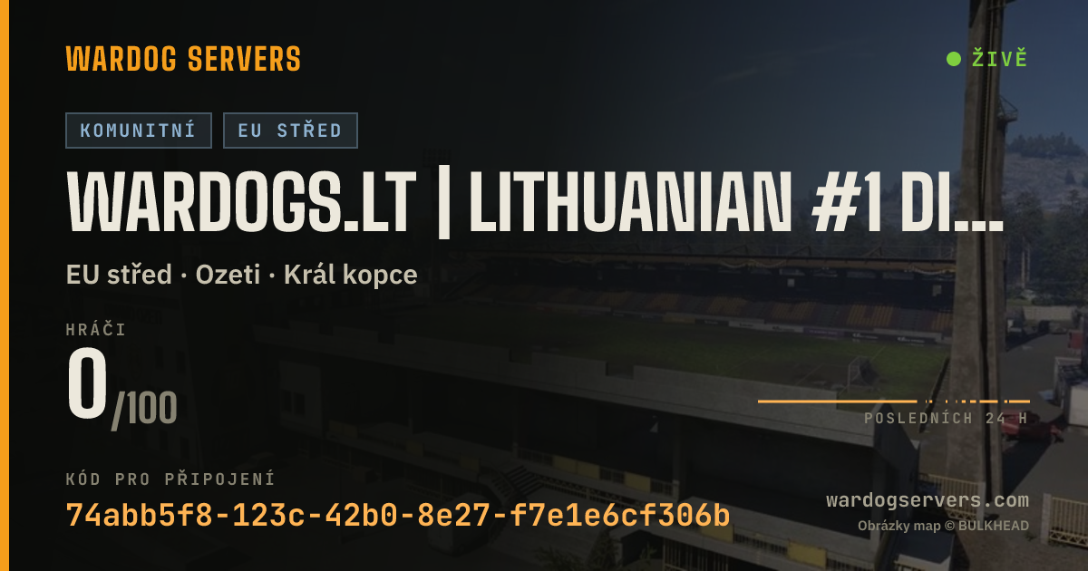 Živý stavový banner serveru WARDOGS.LT | LITHUANIAN #1 discord.gg/wardogslietuva