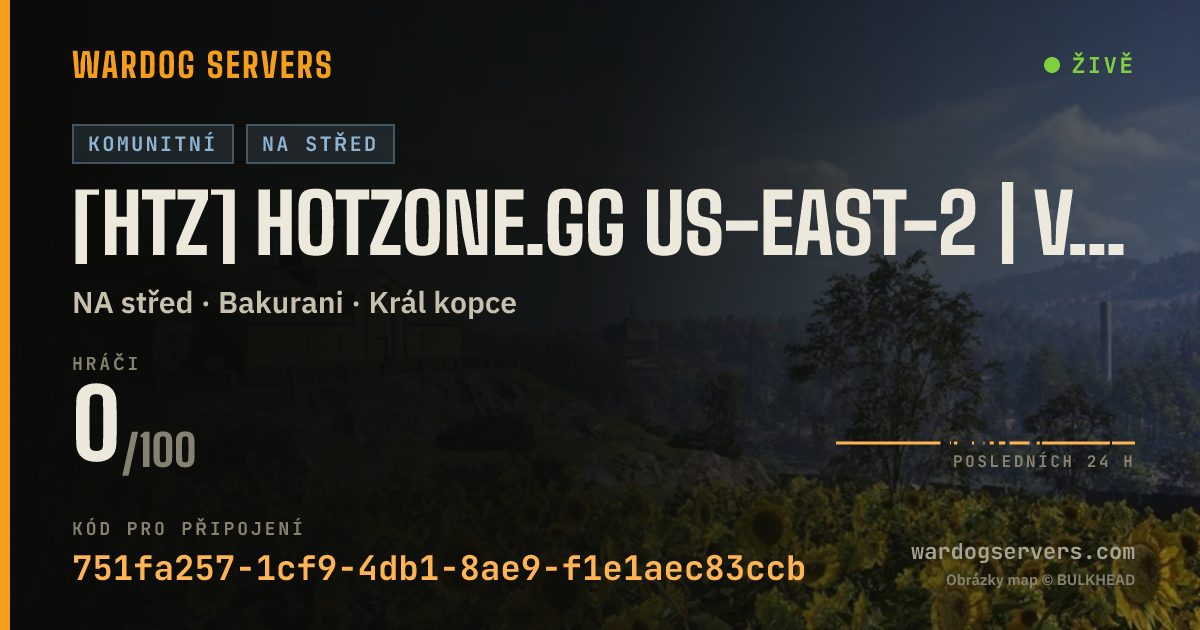 Živý stavový banner serveru [HtZ] HOTZONE.gg US-EAST-2 | Vote Map | Reserved Slots