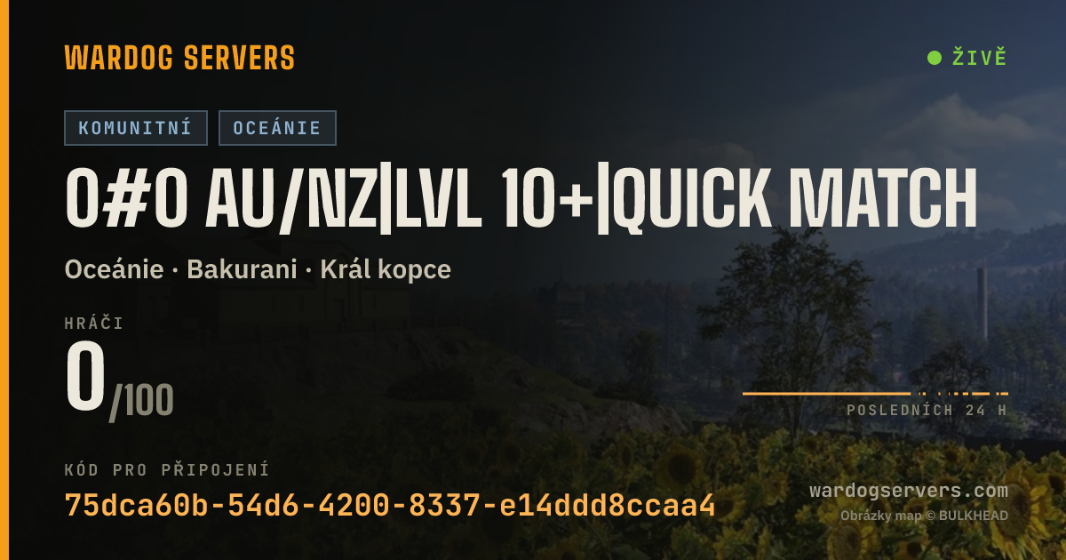 Živý stavový banner serveru 0#0 AU/NZ|LVL 10+|Quick Match
