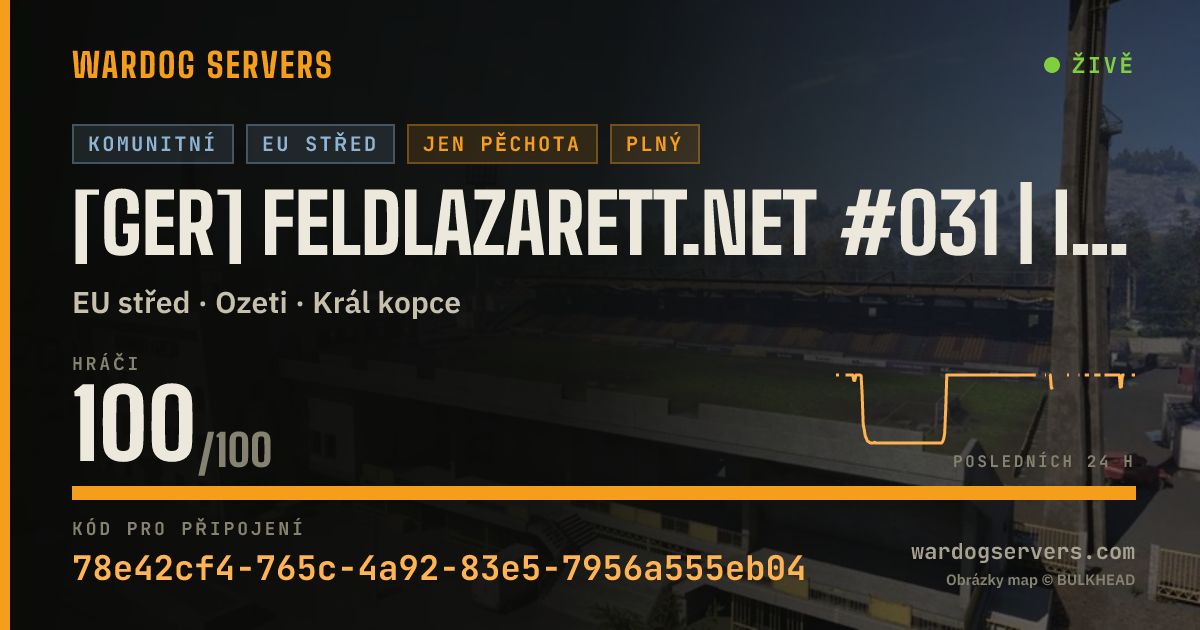 Živý stavový banner serveru [GER] Feldlazarett.net #031 | Infantry Only | 3-0-1
