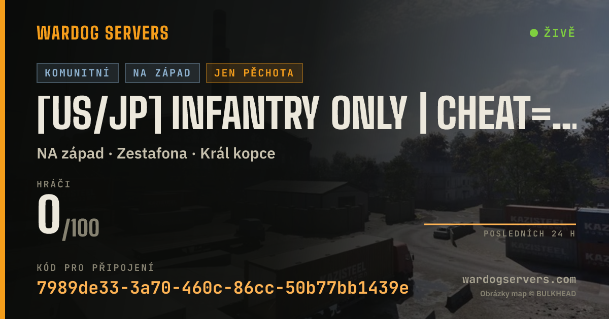 Živý stavový banner serveru [US/JP] INFANTRY ONLY | CHEAT=AUTO-BAN | No Skill Kicks | EN/JP
