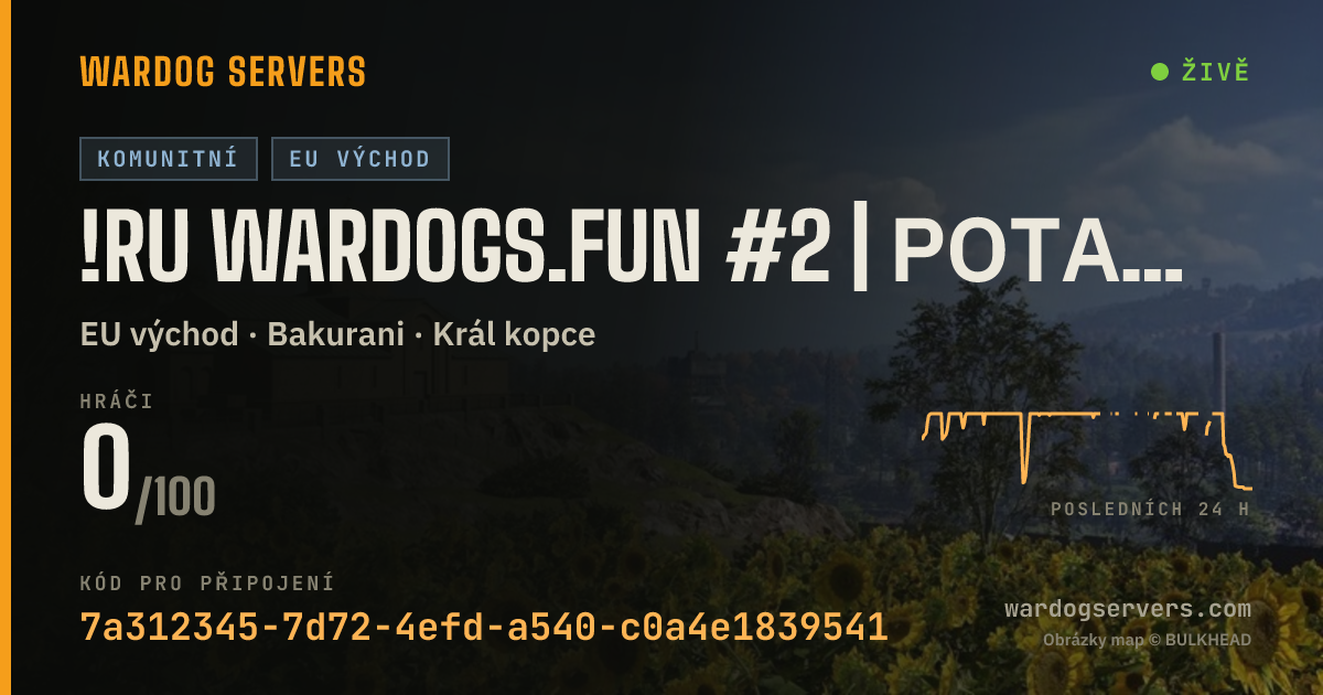 Živý stavový banner serveru !RU wardogs.fun #2 | Ротация | Статистика