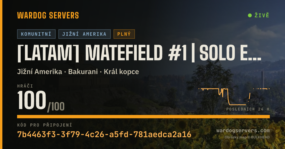 Živý stavový banner serveru [LATAM] MATEFIELD #1 | SOLO ESPAÑOL | discord.gg/matefield