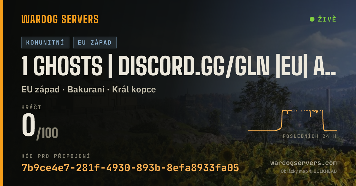 Živý stavový banner serveru 1 Ghosts | Discord.gg/GLN |EU| Active Staff | GLNHQ.CC