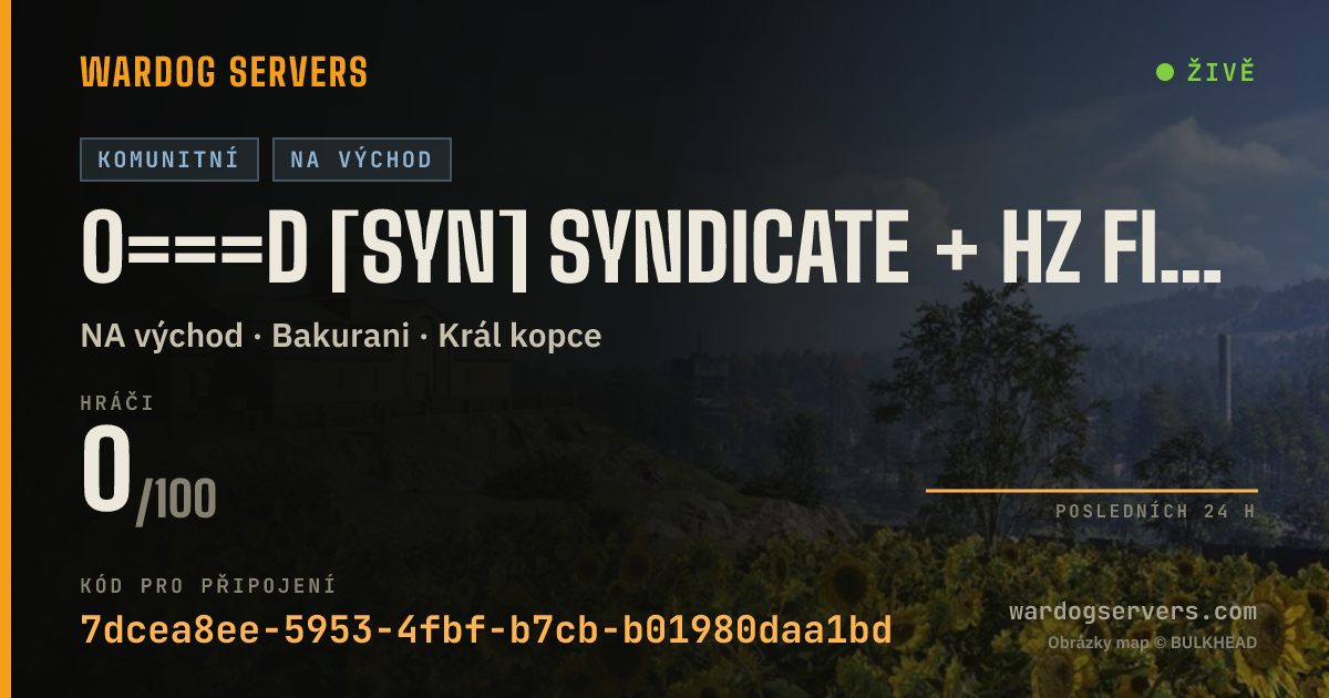 Živý stavový banner serveru 0===D [SYN] SYNDICATE + HZ FIGHTING 1000x Cash | Sponsored by Ra