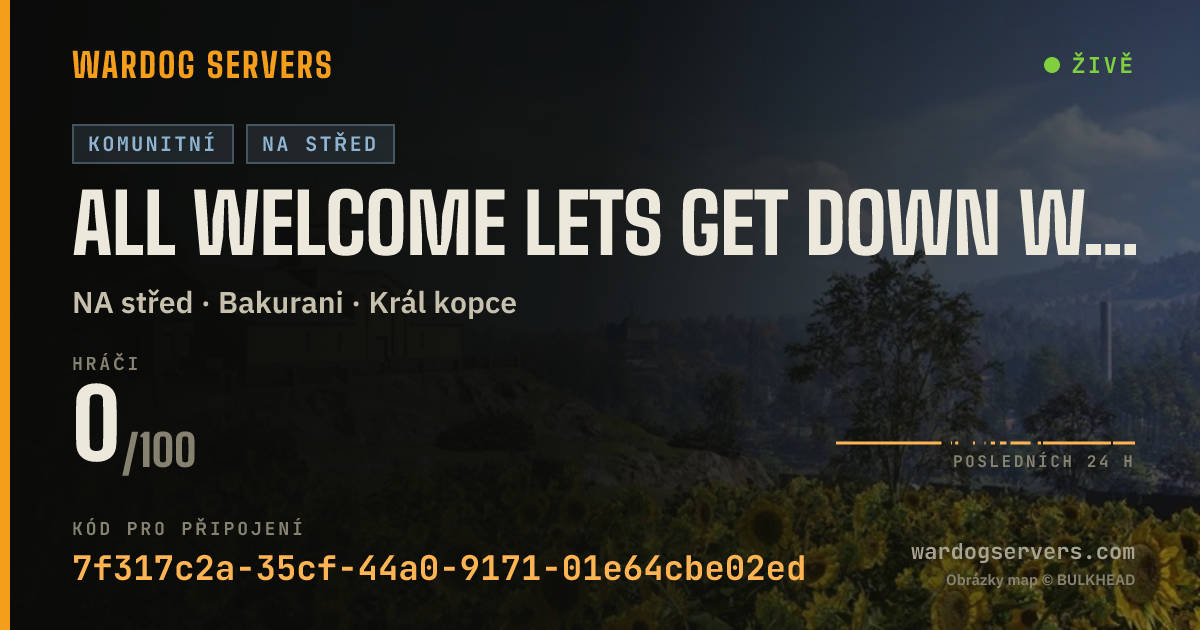 Živý stavový banner serveru All Welcome Lets get down with NO Cheaters.