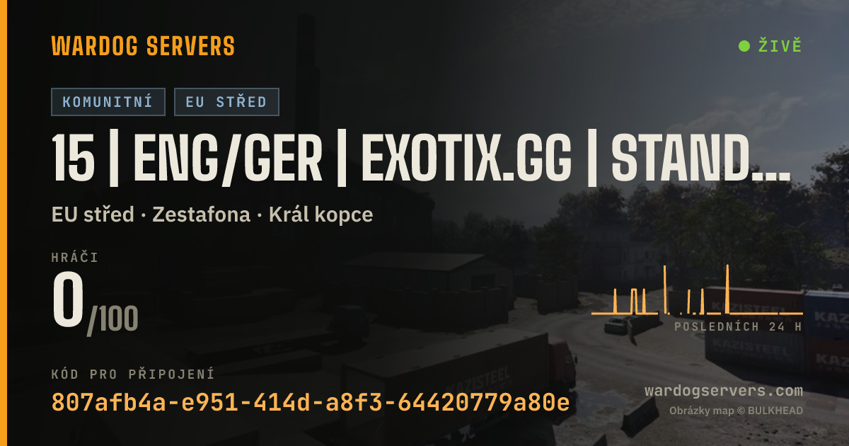 Živý stavový banner serveru 15 | ENG/GER | EXOTIX.GG | STANDARD LVL50 MAX | 00-00-00
