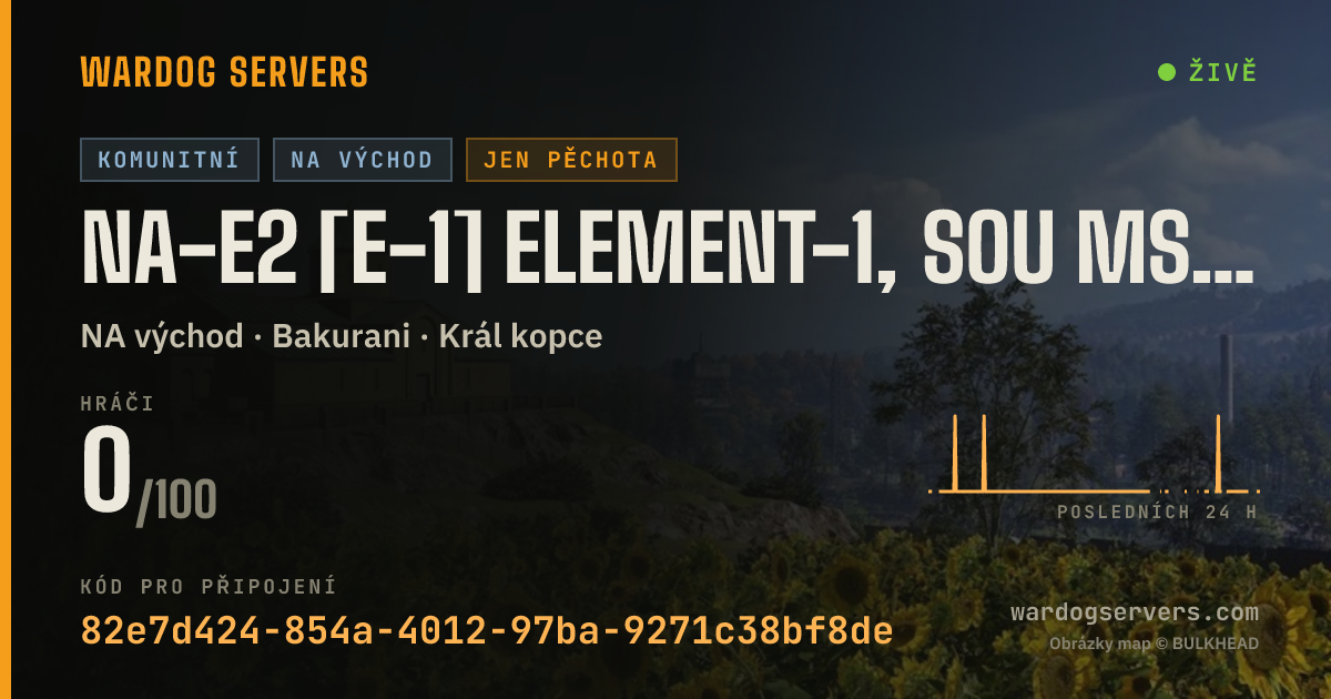 Živý stavový banner serveru NA-E2 [E-1] ELEMENT-1, SOU MSS → INFANTRY ONLY | 50v50