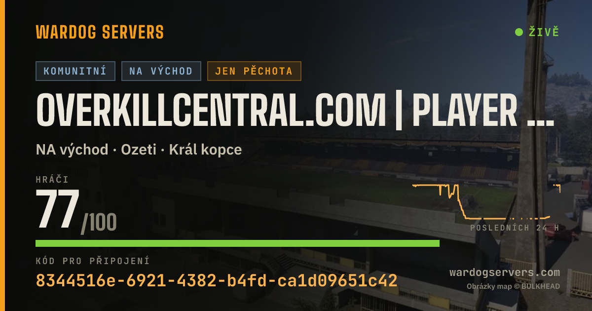 Živý stavový banner serveru OverKillCentral.com | Player Voting | Maps | Modes | Weather