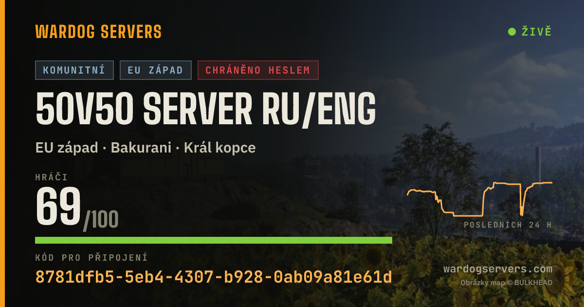 Živý stavový banner serveru 50v50 SERVER RU/ENG