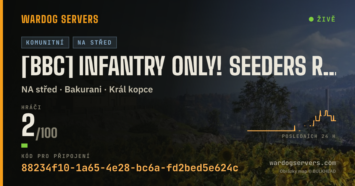Živý stavový banner serveru [BBC] Infantry Only! Seeders rewarded! No GL! 50/50 Red V Green.
