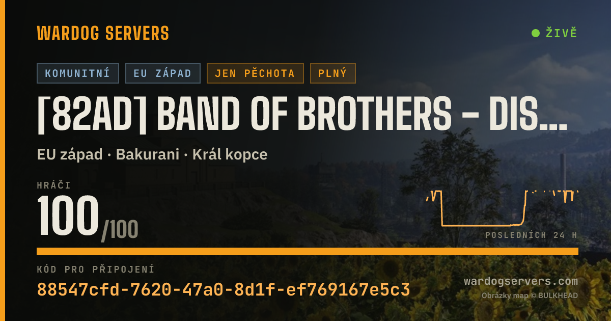 Živý stavový banner serveru [82AD] Band of Brothers - discord.gg/82nd