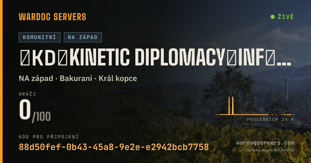 Živý stavový banner serveru ΞKDΞ Kinetic Diplomacy︱INF︱Vet/1st Responder PRIO Q