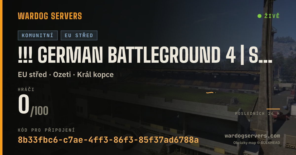 Živý stavový banner serveru !!! GERMAN BATTLEGROUND 4 | STROH 80 | INF ONLY | GER | GBG-WD.C