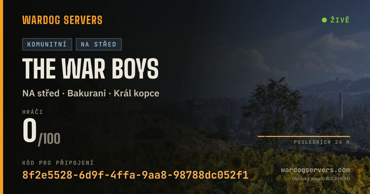 Živý stavový banner serveru The War Boys