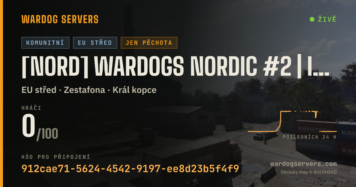 Živý stavový banner serveru [NORD] WARDOGS NORDIC #2 | INFANTRY | RAIN 24/7