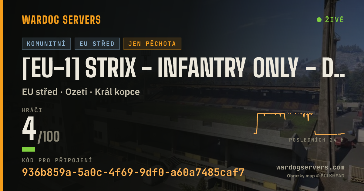 Živý stavový banner serveru [EU-1] Strix - Infantry Only - discord.gg/strixgg
