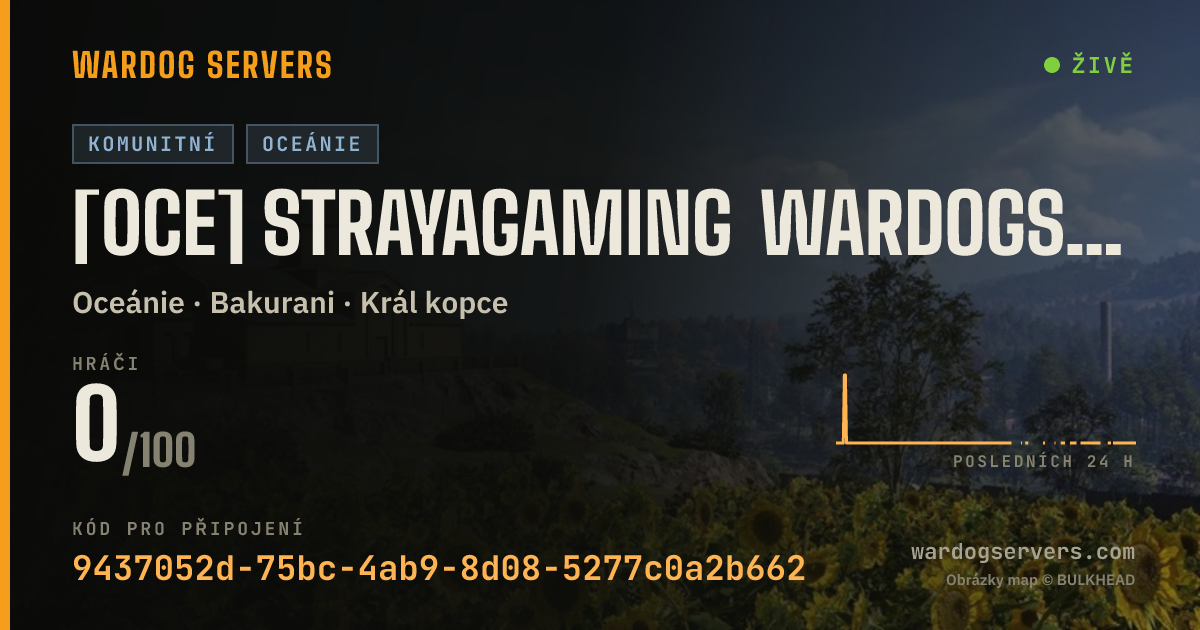 Živý stavový banner serveru [0CE] Strayagaming Wardogs | discord.gg/strayagaming