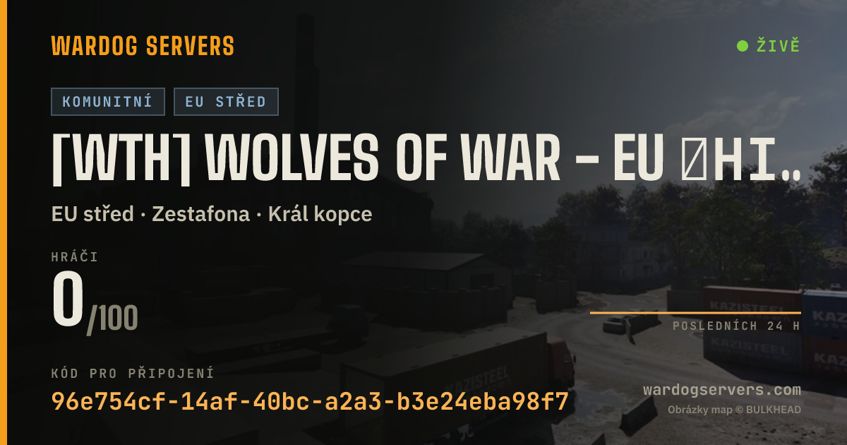 Živý stavový banner serveru [WTH] Wolves of War - EU ┃HIGH PING ALLOWED┃ Discord.gg/WTH
