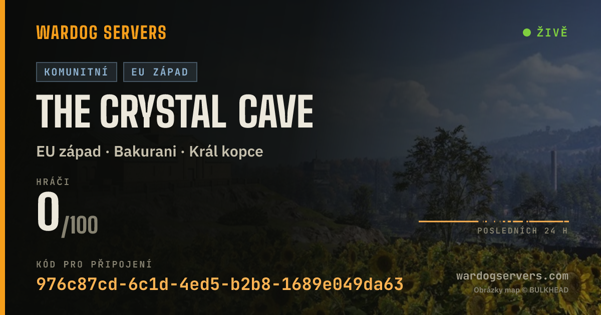 Živý stavový banner serveru The Crystal Cave