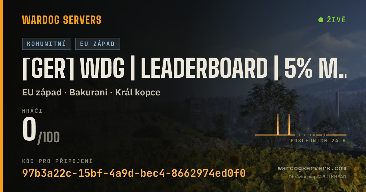 Živý stavový banner serveru [GER] WDG | Leaderboard | 5% More Cash | discord.gg/tFpd5SFYAK
