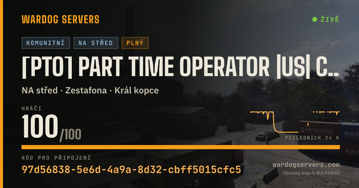Živý stavový banner serveru [PTO] PART TIME OPERATOR |US| CENTRAL 100 PLAYER
