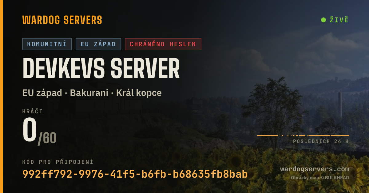Živý stavový banner serveru Devkevs Server
