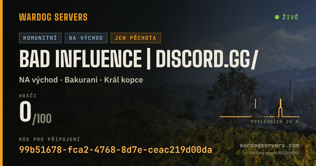 Živý stavový banner serveru Bad Influence | Discord.gg/