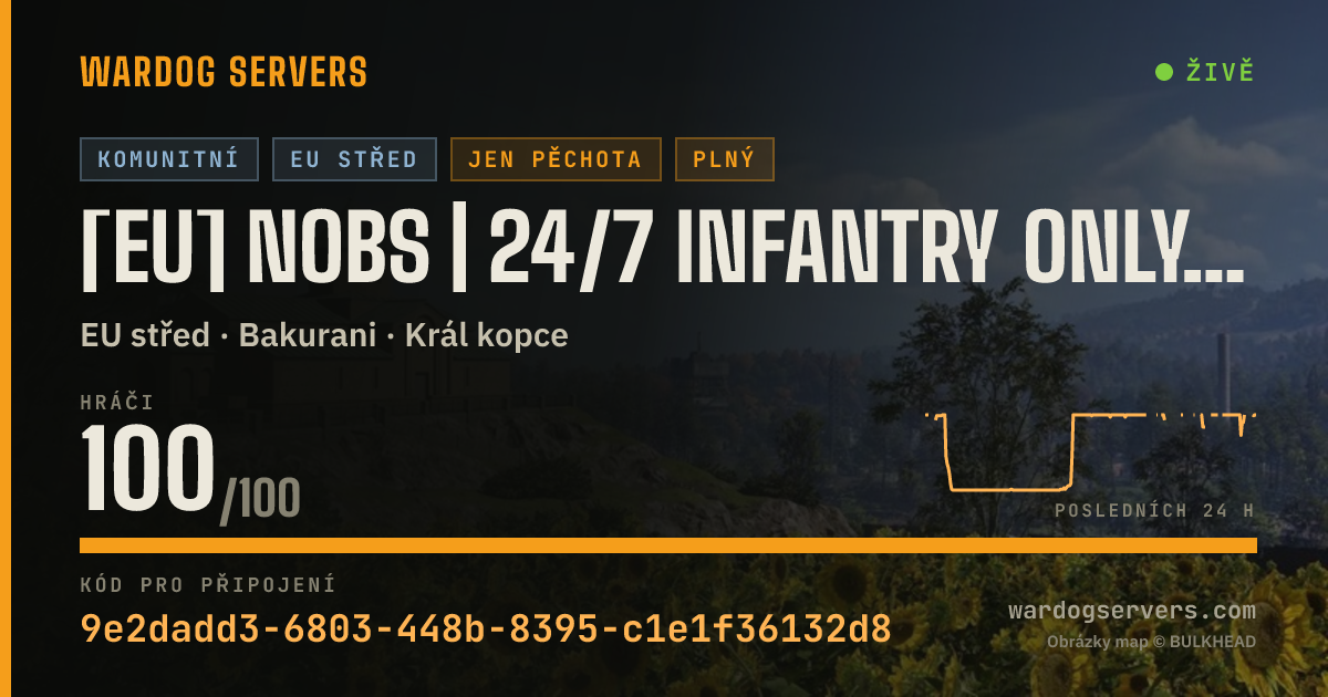 Živý stavový banner serveru [EU] NoBS | 24/7 Infantry Only | Discord.gg/NoBS | Max 180ms