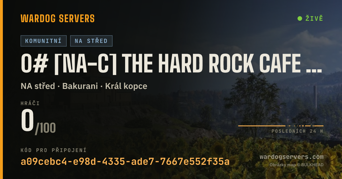 Živý stavový banner serveru 0# [NA-C] The Hard Rock Cafe | Active Admins