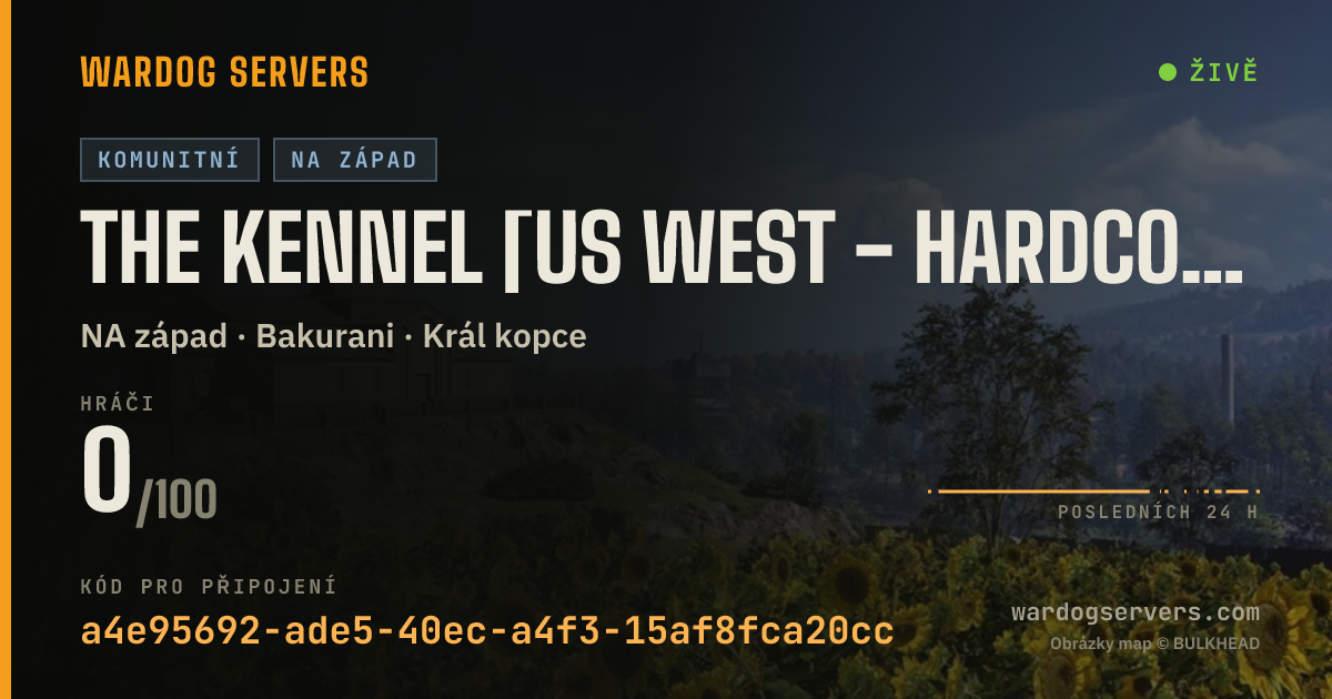 Živý stavový banner serveru The Kennel [US WEST - Hardcore - 24s Tickrate] - RNG Gaming