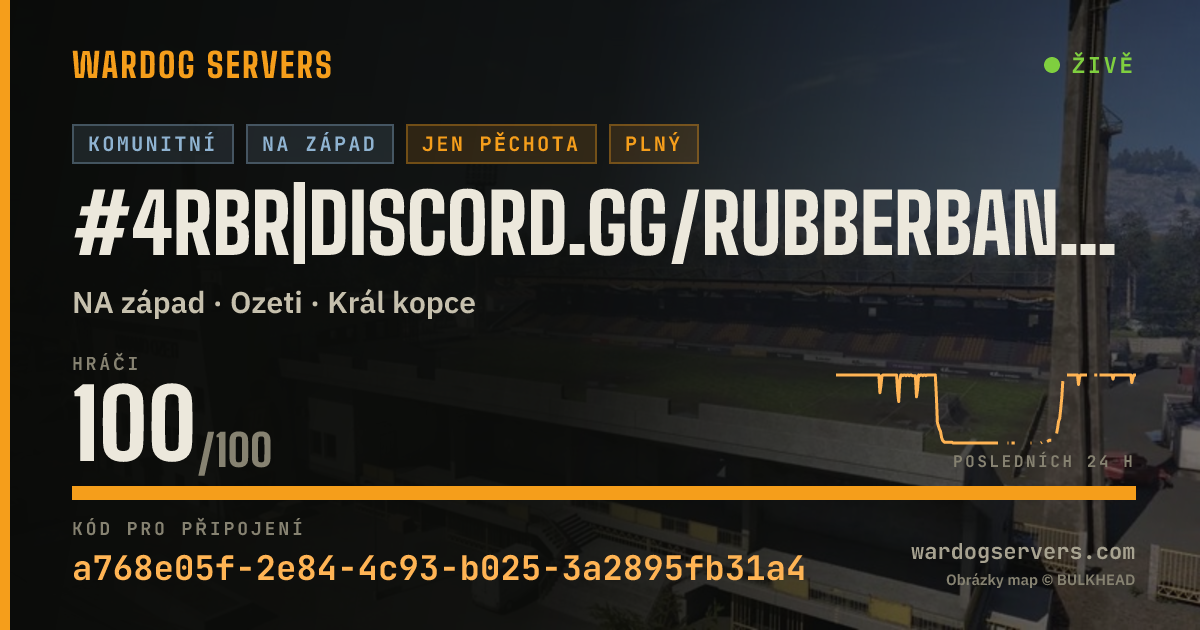 Živý stavový banner serveru #4RBR|discord.gg/rubberbandrangers|Hosted by Qonzer