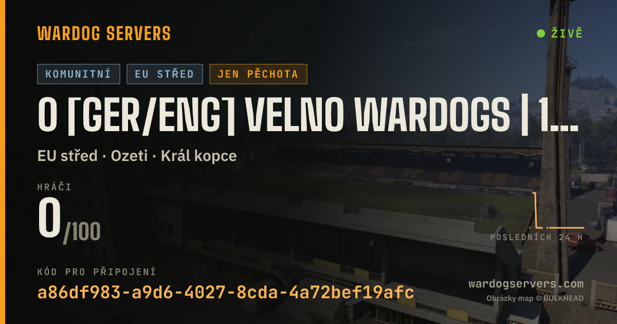 Živý stavový banner serveru 0 [GER/ENG] Velno Wardogs | 100% XP | discord.gg/velnowar^^