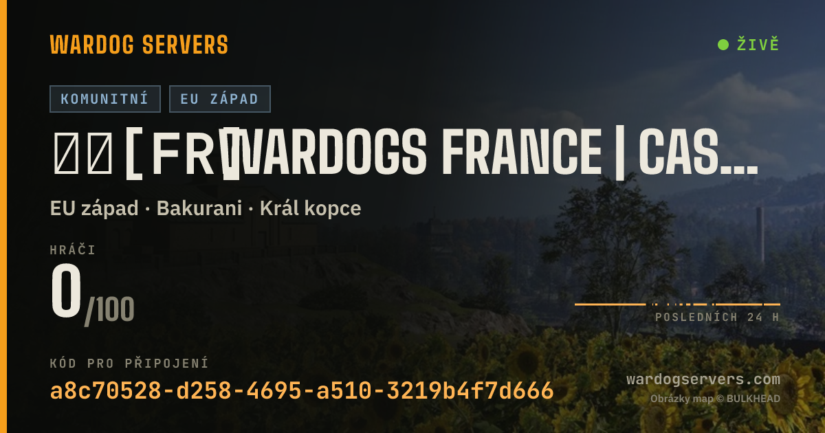 Živý stavový banner serveru ⚔️[FR] WARDOGS FRANCE | Cash++ | discord.gg/wdfr |⚔️