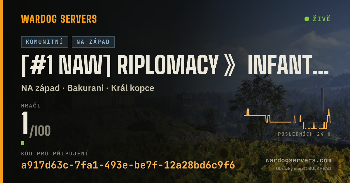 Živý stavový banner serveru [#1 NAW] RIPLOMACY 》INFANTRY ONLY 》JOIN FOR FREE QUEUE SKIP!