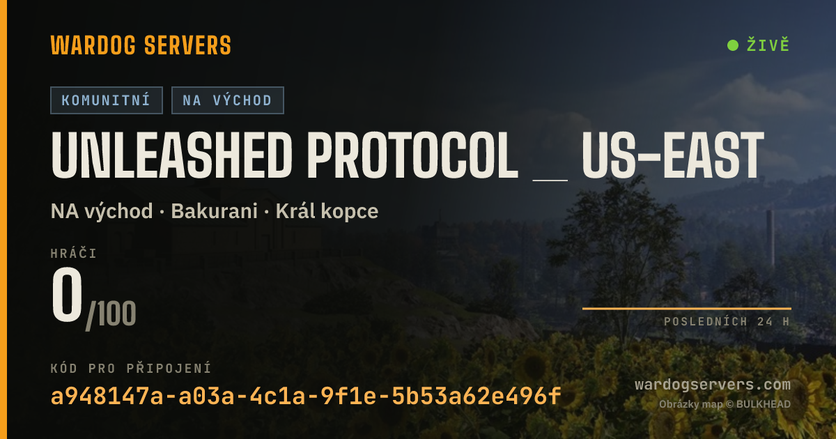 Živý stavový banner serveru Unleashed Protocol _ US-EAST