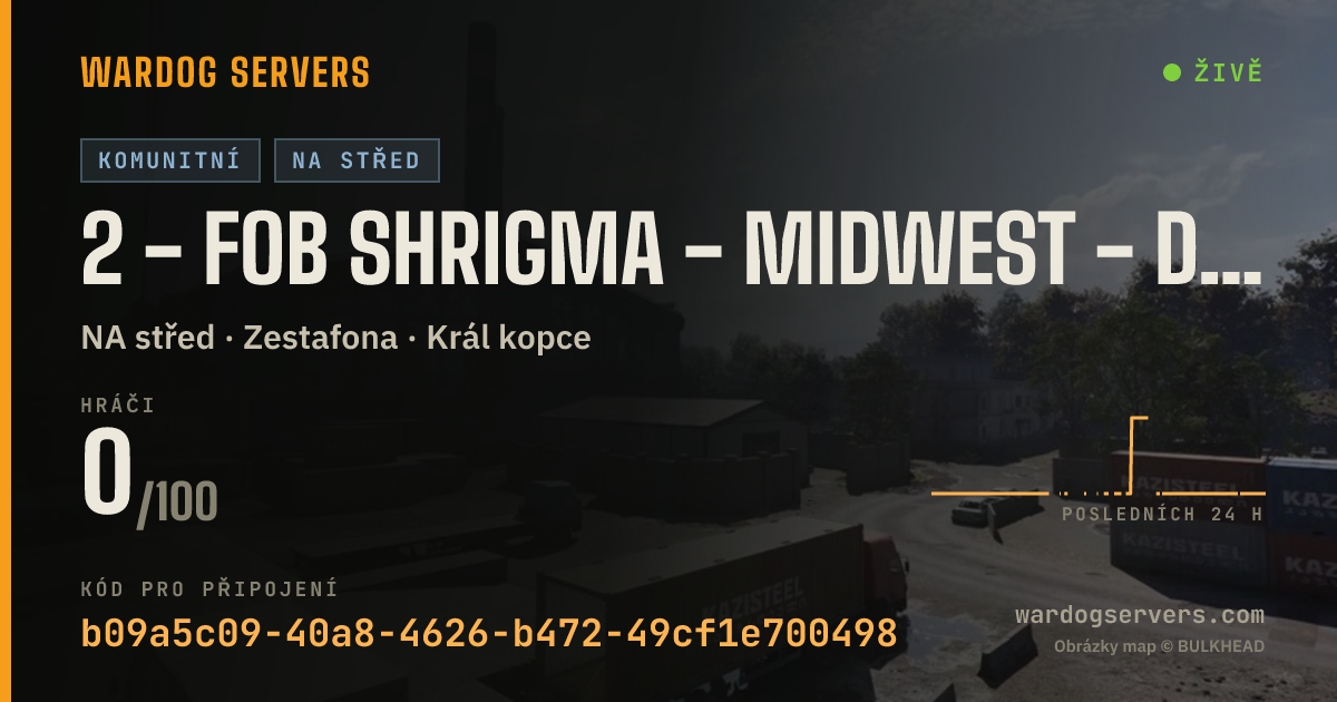Živý stavový banner serveru 2 - FOB SHRIGMA - MIDWEST - discord.gg/shrigma