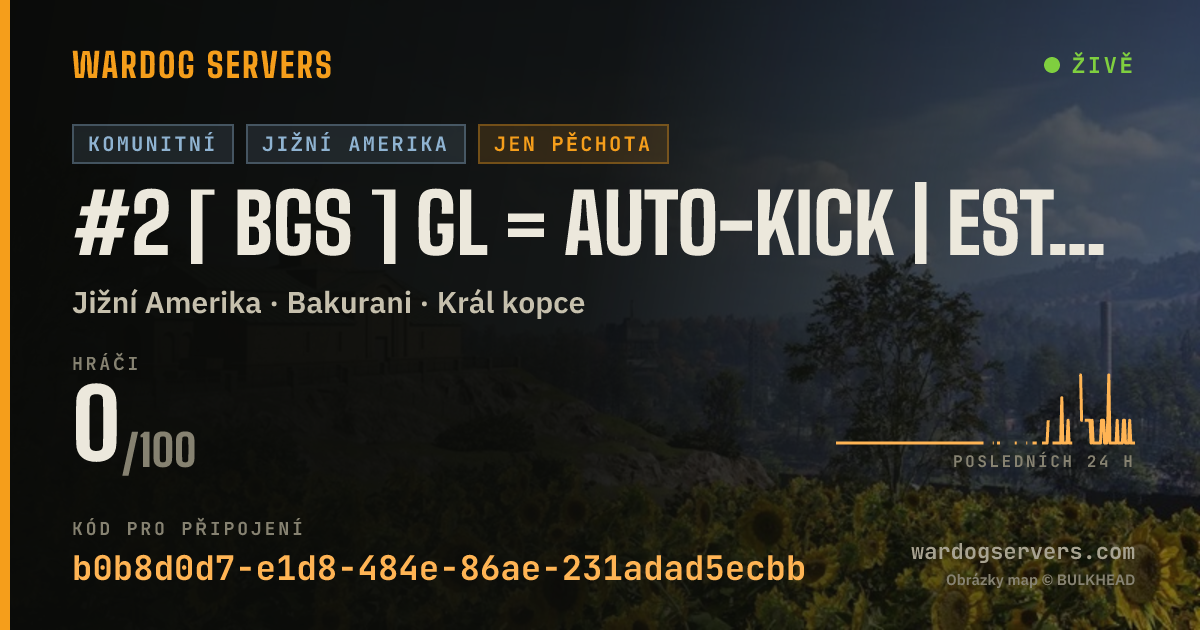 Živý stavový banner serveru #2 [ BGS ] GL = AUTO-KICK | ESTATÍSTICAS | bgswardogs.com.br